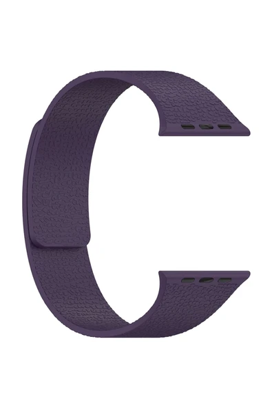 KILIFTECH Watch 10 42mm KTH KRD-136 Kabartma Desenli Silikon Kordon - Lacivert - Resim 8