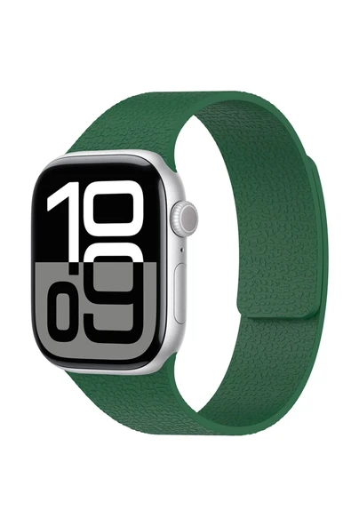 Teknodur Watch 10 46mm TKDR KRD-136 Kabartma Desenli Silikon Kordon - Yeşil ürün görseli