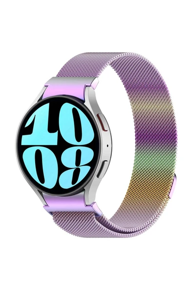 zore Galaxy Watch 6 Classic 47mm Uyumlu KRD-01 Metal Zore Kordon Pembe - Resim 7