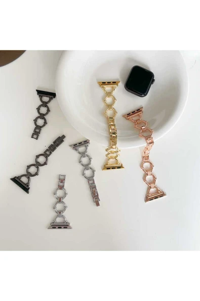 zore Watch 38mm Uyumlu KRD-56 Metal Zore Kordon Gümüş - Resim 8