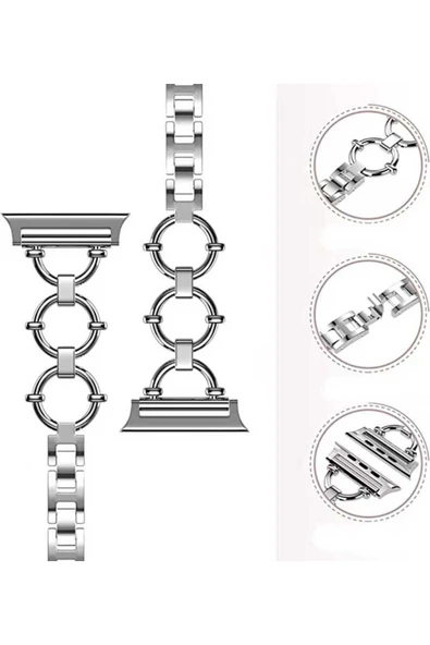 zore Watch 40mm Uyumlu KRD-56 Metal MKC Kordon Gold - Resim 6