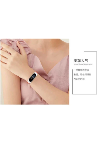 foggy Xiaomi Mi Band 3 Uyumlu KRD-49 Örgü Kordon-fgy-Mavi-Beyaz - Resim 8