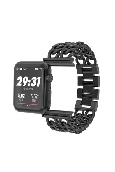 S COVER Watch 42mm Cowboy Metal Kordon Zore Siyah - Resim 3