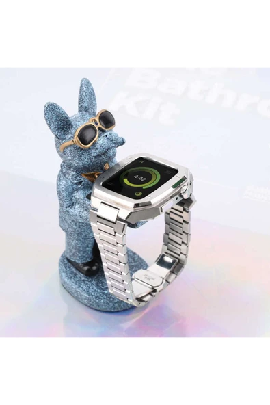 Farma Teknoloji Watch 44mm Uyumlu KRD-64 Metal FRM Kordon Gümüş - Resim 3