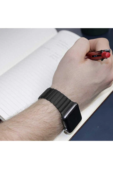 Cleo Cases Watch 40mm Uyumlu KRD-09 Deri Lop Zore Kordon-Koyu Yeşil - 3