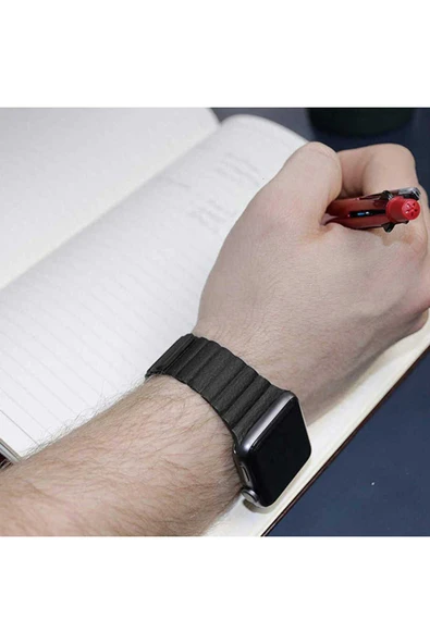 Ayyıldız Aksesuar Dünyası Watch 40mm Uyumlu KRD-09 Deri Lop Zore Kordon Kahverengi - Resim 3