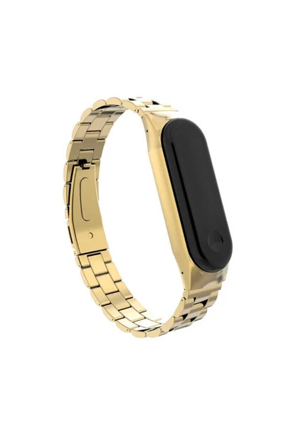 szr store Xiaomi Mi Band 6 Uyumlu KRD-04 Metal ZYL Kordon Gold ürün görseli
