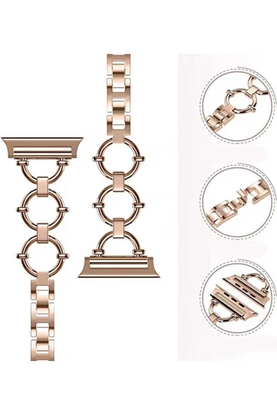 BBS TEKNOLOJİ GRUP Watch 7 41mm Uyumlu KRD-56 Metal Kordon BLT Rose Gold - Resim 3