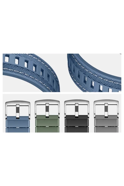 szr store Huawei Watch GT 5 Uyumlu Zore KRD-128 Silikon Kordon-Mavi - Resim 2