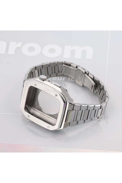 Farma Teknoloji Watch 44mm Uyumlu KRD-64 Metal FRM Kordon Gümüş - Resim 5