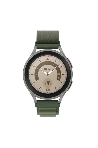 Lokal Marketing Galaxy Watch Active 2 44mm Uyumlu KRD-74 20mm Hasır Zore Kordon-Yeşil - Resim 8