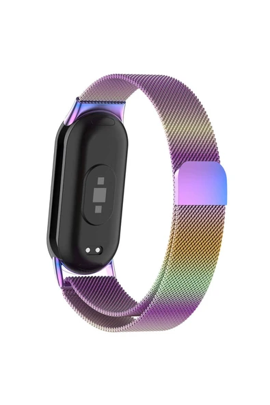 szr store Xiaomi Smart Band 8 Zore KRD-01 Metal Kordon-Gümüş - Resim 4