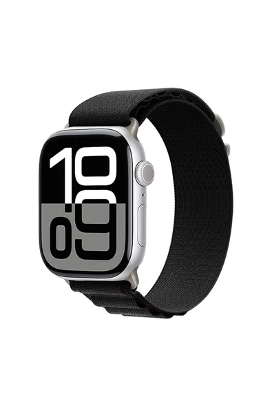 zore Watch 10 46mm Uyumlu Zore KRD-74 Hasır Kordon-Siyah ürün görseli