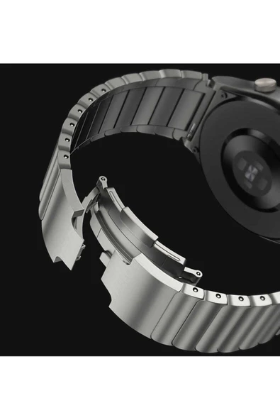 szr store Gear S3 Uyumlu KRD-35 22mm Metal Zore Kordon-Gri - Resim 7