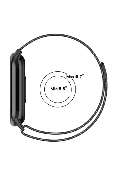 szr store Xiaomi Smart Band 8 Zore KRD-01 Metal Kordon-Gümüş - Resim 3