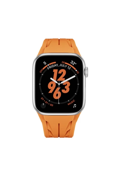Noir318 Apple Watch 42mm KRD-127 Metal Tokalı Silikon Kordon-Kırmızı - 2