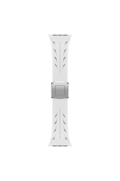 Noir318 Apple Watch 7 45mm KRD-127 Metal Tokalı Silikon Kordon-Kırmızı - 5
