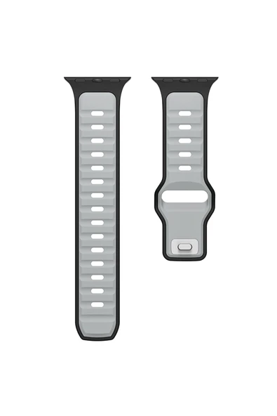 KILIFTECH Gear S3 Zore KRD-135 22mm Silikon Kordon Strap Kayış - Açık Yeşil-Gri - Resim 6