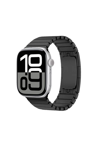 zore Watch 10 46mm Uyumlu KRD-35 Metal Kordon-Siyah ürün görseli