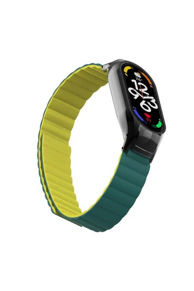 SAFA Xiaomi Mi Band 7 Uyumlu KRD-69 Zore Kordon-Siyah-Turuncu - 7