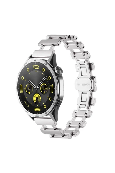Ardemix Xiaomi Amazfit Pace Uyumlu CLO- KRD-96 22mm Metal Kordon-Gold - 2