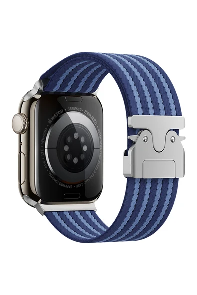 Zeyline Watch 45mm Zore KRD-133 Naylon Kumaş Hasır Örgülü Kordon - Mavi