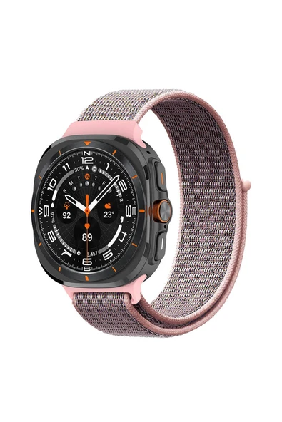 wenixs aksesuar Galaxy Watch Ultra 47mm Zore KRD-03 Hasır Kordon-Kum Pembe ürün görseli
