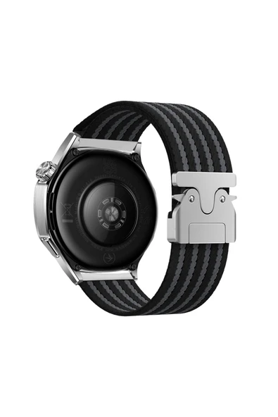 zore Gear S3 Zore KRD-133 22mm Naylon Kumaş Hasır Örgülü Kordon - Siyah - 2