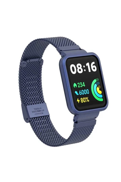 zore Xiaomi Redmi Watch 2 Lite Uyumlu KRD-66 Metal Zore Kordon-Lacivert - Resim 3