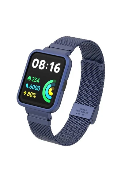 zore Xiaomi Redmi Watch 2 Lite Uyumlu KRD-66 Metal Zore Kordon-Lacivert ürün görseli
