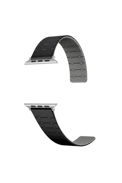 Roketcim Apple Watch 38mm Zore KRD-111 Çizgili Desenli Silikon Kordon-Siyah - 3