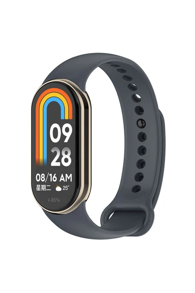 GNG HOME Xiaomi Mi Band 9 Serisi Klasik Kordon Silikon Strap Kayış-Gri
