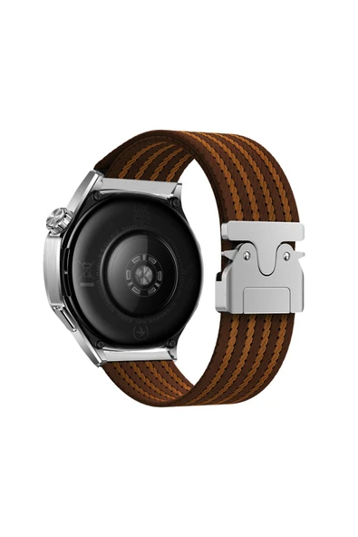 KILIFTECH Galaxy Watch 46mm Zore KRD-133 22mm Naylon Kumaş Hasır Örgülü Kordon - Turuncu - Resim 2