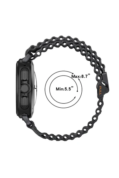 GNG HOME Galaxy Watch Ultra 47mm Zore KRD-120 Naylon Kumaş Hasır Örgülü Kordon-Yeşil - Resim 2