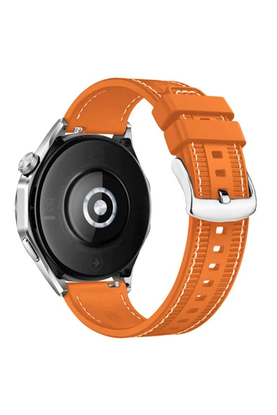 GNG HOME Galaxy Watch 46mm Uyumlu CLO- KRD-102 22mm Silikon Kordon-Siyah - Resim 7