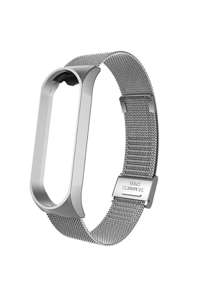 KILIFTECH Xiaomi Mi Band 4 Uyumlu KRD-06 Metal Zore Kordon-Gümüş ürün görseli
