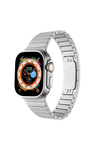 KILIFTECH Watch 7 45mm Uyumlu KRD-35 Metal Kordon-Gri - 1