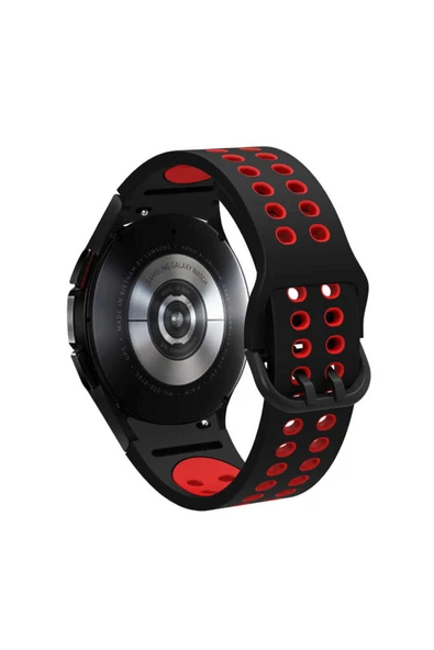 KILIFTECH Galaxy Watch 4 Classic 42mm KRD-02 Uyumlu Zore Kordon-Siyah-Kırmızı - Resim 6