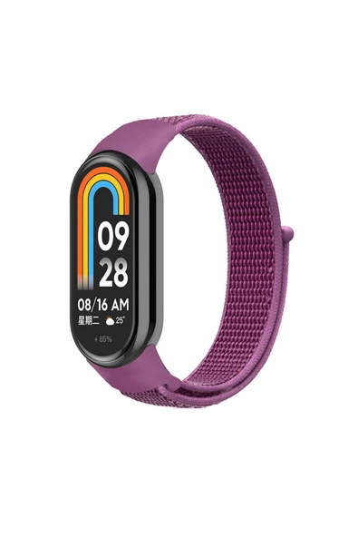 KILIFTECH Xiaomi Mi Band 8 Zore KRD-03 Hasır Kordon-Mor ürün görseli 1