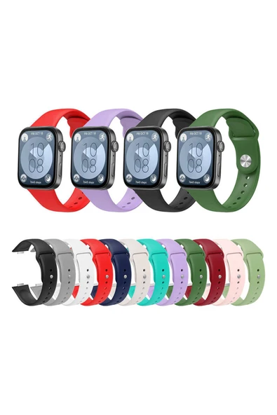 KILIFTECH Huawei Watch Fit 3 KRD-11 22mm Silikon Kordon-Kırmızı - 2