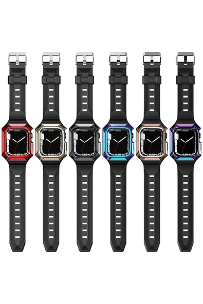 KILIFTECH Watch 42mm Uyumlu KRD-88 Sert PC Kasa Koruyuculu Uyumlu Zore Kordon-Gold - 4