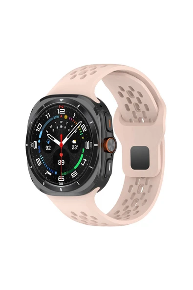 KILIFTECH Galaxy Watch Ultra 47mm Zore KRD-119 Delikli Tasarım Silikon Kordon-Pembe ürün görseli
