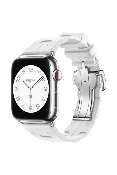 KILIFTECH Watch 44mm Spor Görünümlü CLO KRD-94 Silikon Kordon-Beyaz ürün görseli