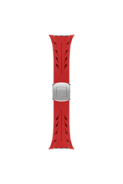 KILIFTECH Apple Watch Ultra 49mm KRD-127 Metal Tokalı Silikon Kordon-Siyah - 4