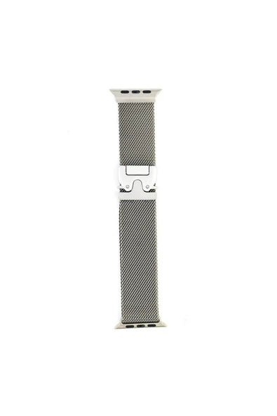 KILIFTECH Apple Watch 10 42mm Zore KRD-25 Metal Hasır Kordon-Gri - 2
