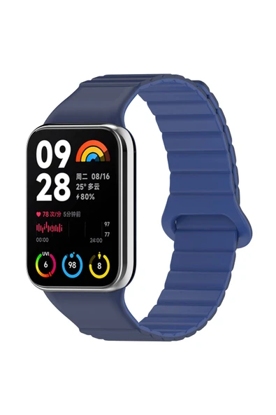 KILIFTECH Xiaomi Mi Band 8 Pro Silikon Kordon Zore KRD-105 Strap Kayış-Koyu Kırmızı-Siyah - Resim 3