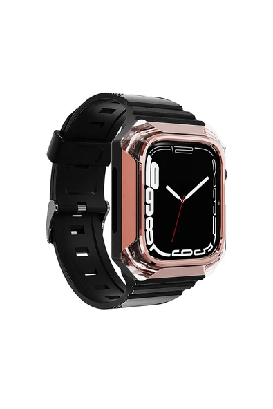 KILIFTECH Watch 44mm Uyumlu KRD-88 Sert PC Kasa Koruyuculu Uyumlu Zore Kordon-Gold - 2