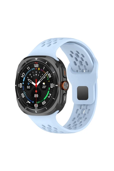 KILIFTECH Galaxy Watch Ultra 47mm Zore KRD-119 Delikli Tasarım Silikon Kordon-Mavi Açık ürün görseli 1