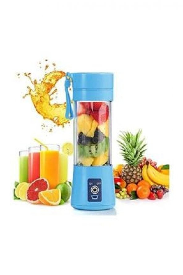 Portatif Taşınabilir El Blender 380 Ml 6 Bıçaklı Usb Şarjlı Blender