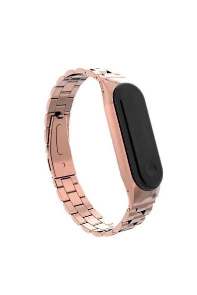 KILIFTECH Xiaomi Mi Band 3 Uyumlu KRD-05 Metal Zore Kordon-Gold - Resim 2
